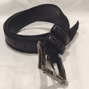 Carlisle Cowhide and Patent Leather Belt Size M NWOT